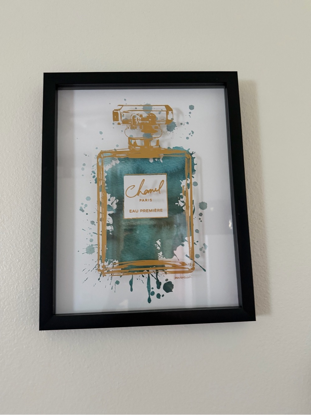 Teal and Gold Perfume Bottle Wall Art - Home Accents